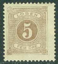 Sverige – F L 13 Lösen t. 13, 5 öre brun *