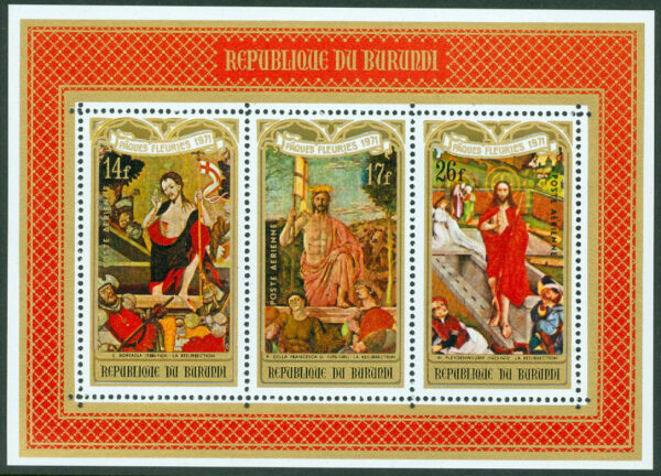 Burundi - M BL  49 A Påsk 1971, konst. Block **