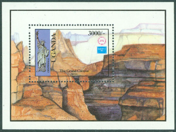 Uganda - M BL  59 Frim. utst. AMERIPEX 86, Grand Canyon, block **