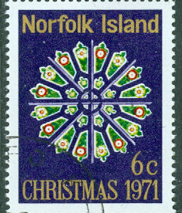 Norfolk Island – M  128 Jul 1971,  Kyrkfönster, 1 kpl stpl