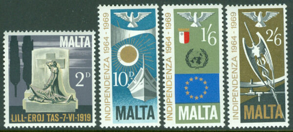 Malta - M  393, 395-397 Oavhängighet 5 år, 4 ol **