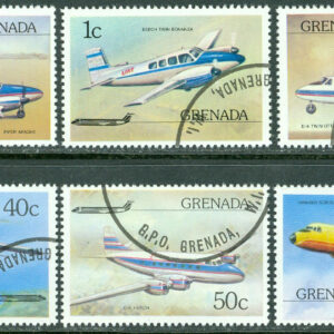 Grenada – M  783-788 Flygplan bla Beech Twin Bonanza, 6 kpl stpl