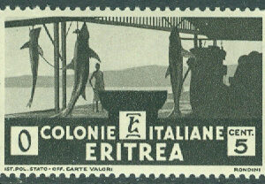 Italienska Eritrea – M  205 Fiskeri, hajfiske, 5 C *