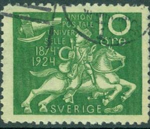 F  212cx Världspostföreningen UPU 50 år, 10 öre VM / stpl