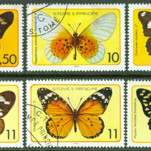 S. Tomé E Principe – M  561-566 Fjärilar, 6 kpl stpl