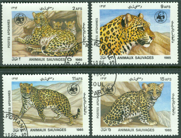 Afghanistan - M 1453-1456 Leopard - Naturskydd - WWF, 4 kpl stpl