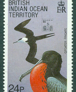 British Indian Ocean Ter. – M   96 Fåglar, större fregattfågel, 24 P **