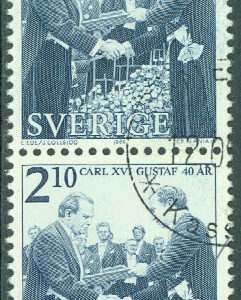 F 1409BB Carl XVI Gustaf 40 år, 2.10 kr par stpl