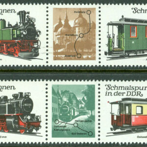 DDR – M 2562-2565 Smalspårsbanor I, 2 st 3-strip kpl **