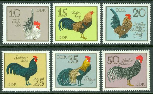 DDR - M 2394-2399 Fjäderfäraser, 6 kpl **