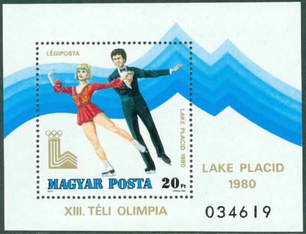 Ungern - M 3196 (BL 140 A) OS i Lake Placid 1980, block **