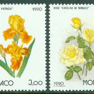 Monaco – M 1949, 1951 Blommor, Iris, rosor, 2 ol **