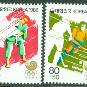 Sydkorea – M 1483-1484 OS i Seoul 1988, judo, landhockey, 2 kpl **