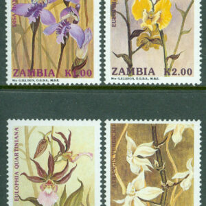 Zambia – M  595-598 Orkidéer, 4 kpl **