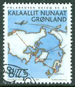 Grönland – F  407 Civilflyget 50 år, 1 kpl stpl