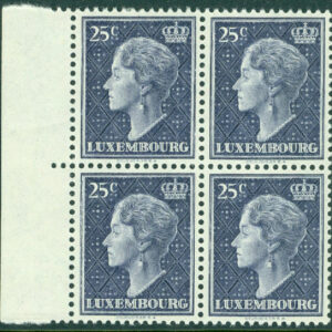 Luxemburg – M  445 Storhertiginnan Charlotte, hörnfyrblock 25 C **