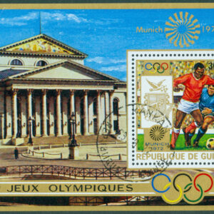 Guinea – M BL  33 A OS i München 1972, fotboll. Stämplat block