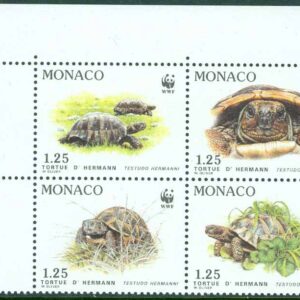 Monaco – M 2046-2049 Grekisk Sköldpadda – Naturskydd – WWF, 4-block kpl **