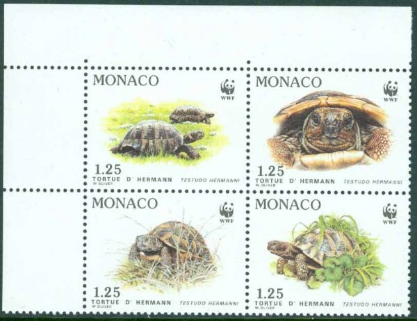 Monaco - M 2046-2049 Grekisk Sköldpadda - Naturskydd - WWF, 4-block kpl **