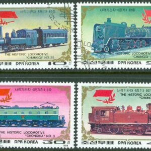 Nordkorea – M 2970-2973 Historiska lokomotiv, 4 kpl stpl