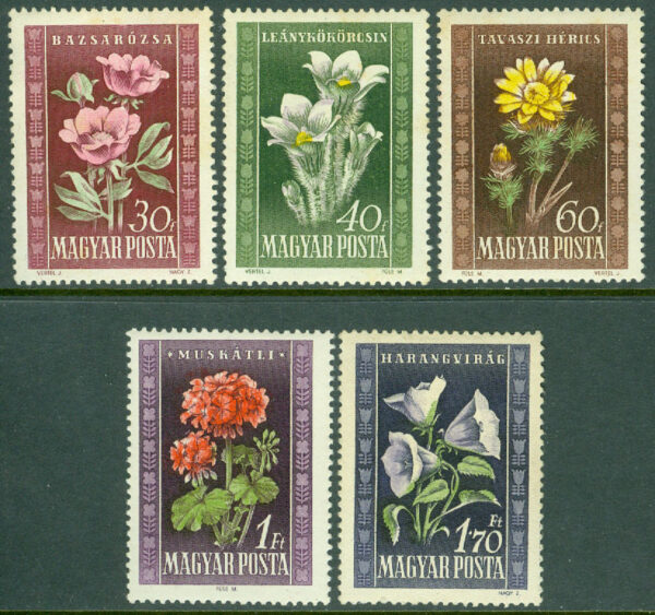 Ungern - M 1112-1116 Ungersk flora, 5 kpl **