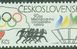 Tjeckoslovakien – M 2750 Int. Olympiska Kommittén, IOK 90 år, 1 kpl **