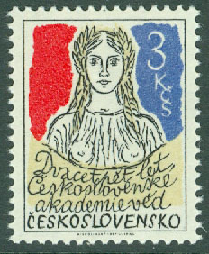 Tjeckoslovakien – M 2412 Tjeckiska vetenskapsakademien 25 år, 1 kpl **