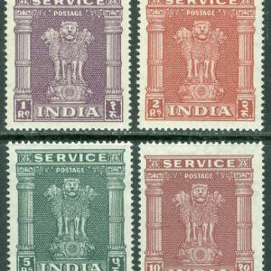 Indien – M Tj 152-155 II X Tjänstefrimärken, lejon, 4 ol **