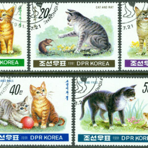 Nordkorea – M 3224-3228 Katter, 5 kpl stpl