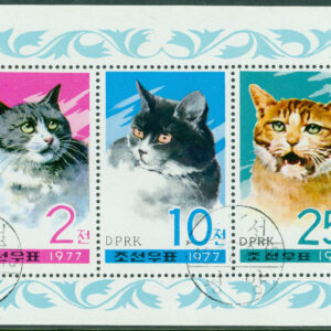 Nordkorea – M 1659-1661 Huskatter, miniark kpl stpl