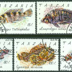 Tanzania – M 1040-1046 Fiskar bla Stenfisk, 7 kpl stpl