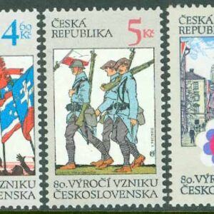 Tjeckien – M  194-196 Tjeckoslovakiens grundande 80 år, 3 kpl **