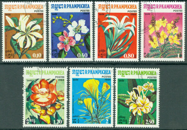 Kambodja - M  591-597 Flora, blommor, 7 kpl stpl