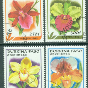 Burkina Faso – M 1423-1426 Orkidéer, 4 kpl stpl