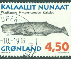 Grönland – F  290 Valar, kaskelot, 4.50 kr stpl