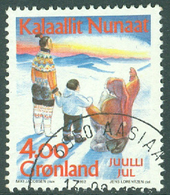 Grönland – F  229 Julfrimärke 1992, 1 kpl stpl