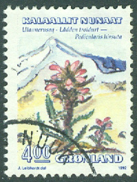 Grönland – F  223 Blommor III, fjällspira, 4.00 kr stpl