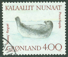 Grönland – F  211 Sälar, ringsäl, 4.00 kr stpl