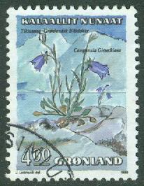 Grönland – F  205 Blommor II, blåklocka, 4.00 kr stpl