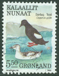 Grönland – F  193 Fåglar II, tobisgrisslor, 5.50 kr stpl