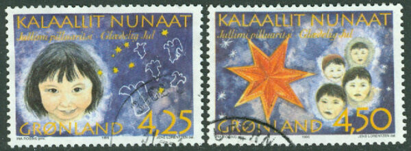 Grönland - F  297-298 Julfrimärken 1996, 2 kpl stpl
