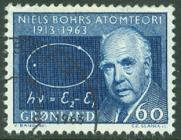 Grönland – F   63 Niels Bohr – Nobelpristagare, 60 öre stpl
