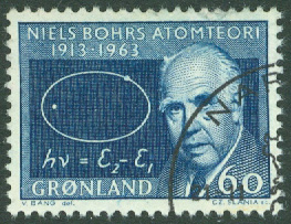 Grönland – F   63 Niels Bohr – Nobelpristagare, 60 öre stpl