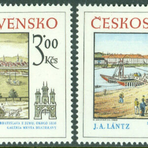 Tjeckoslovakien – M 2586-2587 Historiska motiv från Pressburg (Bratislava), 2 kpl **