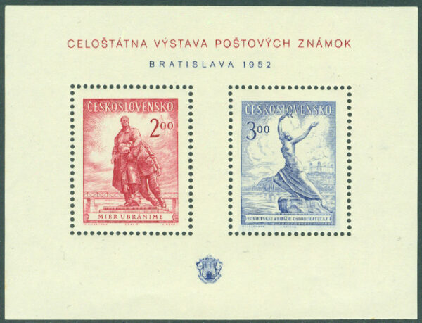 Tjeckoslovakien - M  766-767 (BL 13) Nat. Frimärksutställning i Bratislava, block **