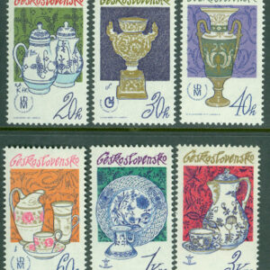 Tjeckoslovakien – M 2381-2386 Tjeckiskt porslin, 6 kpl **