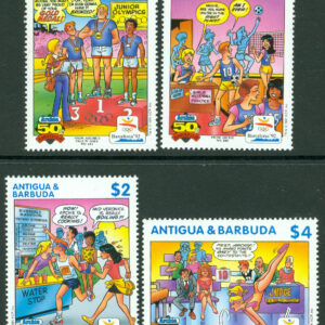 Antigua & Barbuda – M 1537, 1540, 1542-1543 OS i Barcelona 1992, ” Archie Comic Publications”  50 år, 4 ol **