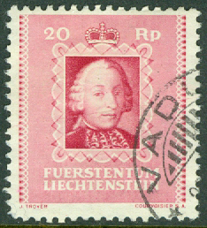 Liechtenstein – M  207 Furste Johann Nepomuk Karl, 20 Rp stpl