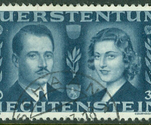 Liechtenstein – M  213 Bröllop Franz Josef II & Gina von Wilczek, 30 Rp stpl