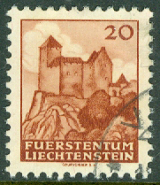 Liechtenstein – M  223 Borgen Gutenberg, 20 Rpl stpl